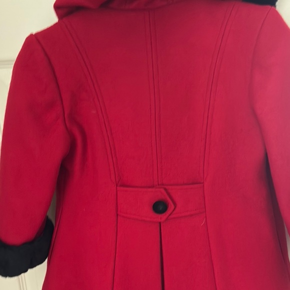 Red Kids Coat with Black Trim - Picture 6 of 6